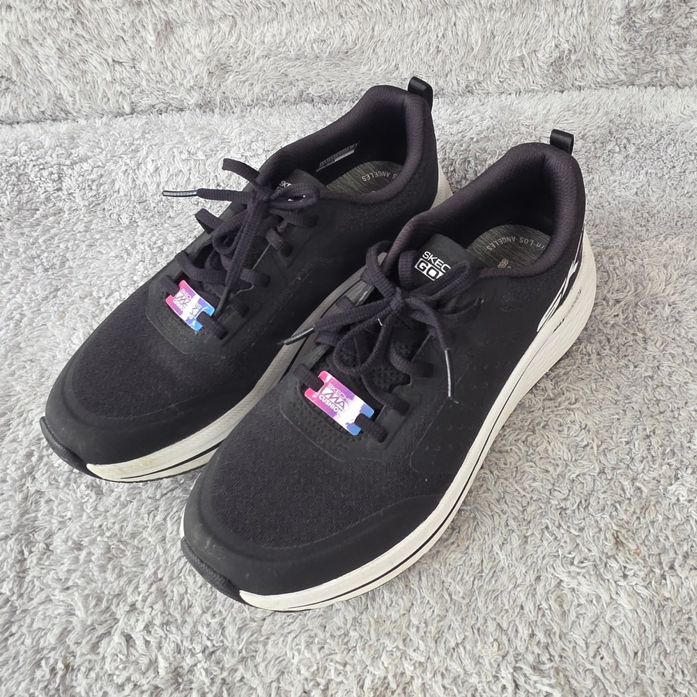 Skechers Black Athletic Shoes with White Sole